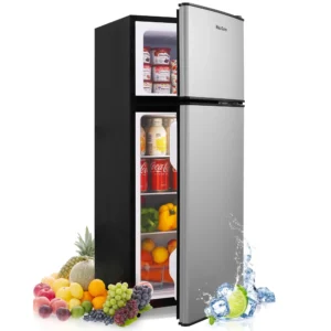 Mini Fridge with Freezer 2-Door Compact Refrigerator for Dorm, Office